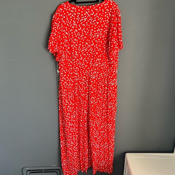 New Lane Bryant Size 20 Asymmetrical Button-Front Midi Dress Floral - Picture 9 of 9